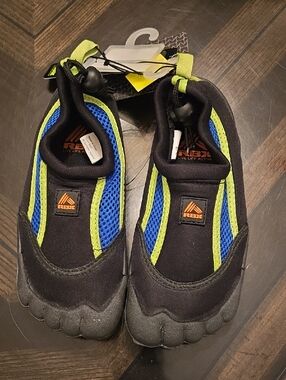 RBX Kids Water Shoes in Black, Blue & Lime Accent